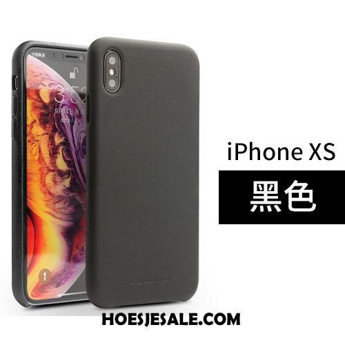 iPhone Xs Hoesje Leren Etui Bruin Bedrijf Eenvoudige Bescherming Online