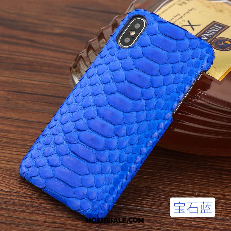 iPhone Xs Hoesje Nieuw Bescherming Blauw Leren Etui Persoonlijk Online