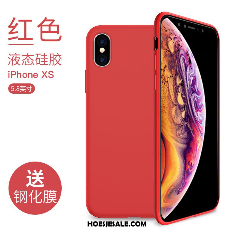 iPhone Xs Hoesje Nieuw Dun Rood Zwart Mobiele Telefoon Korting