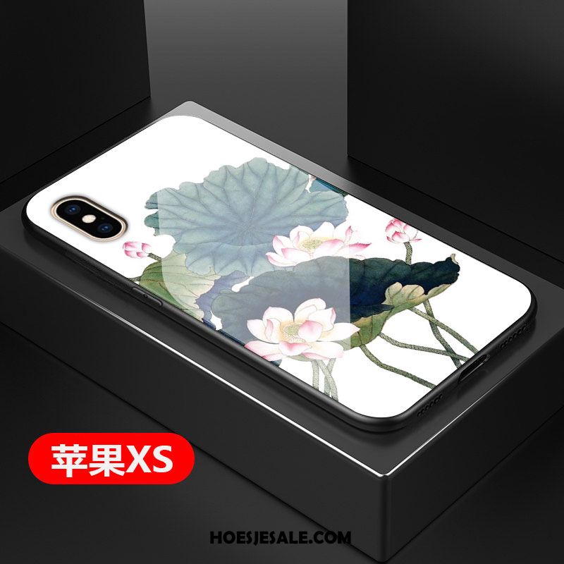 iPhone Xs Hoesje Rood Glas Hard Mobiele Telefoon Bescherming Korting
