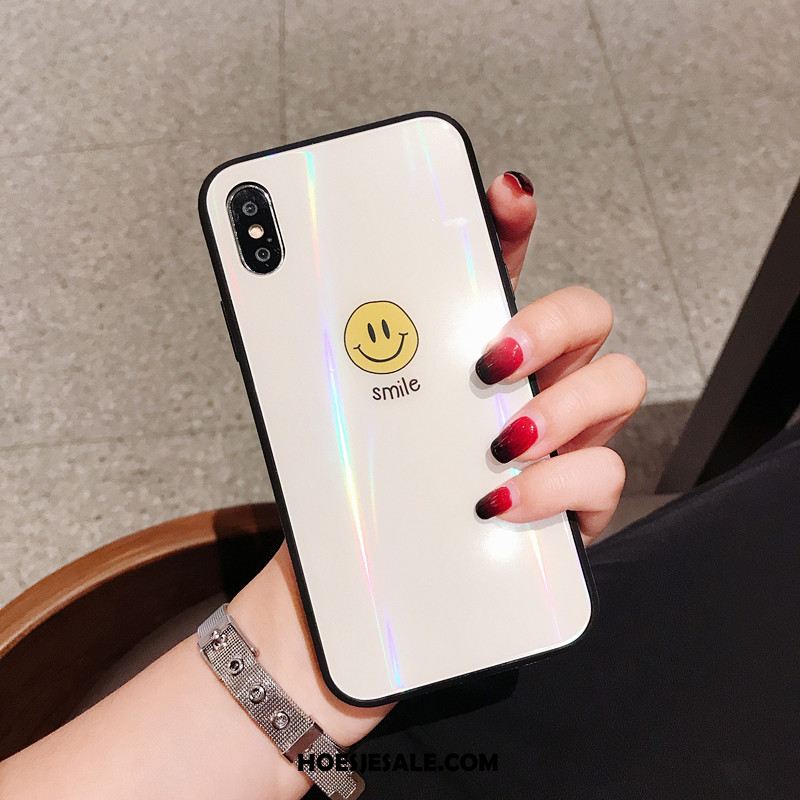 iPhone Xs Hoesje Super Anti-fall Trendy Merk Glas Smiley Sale