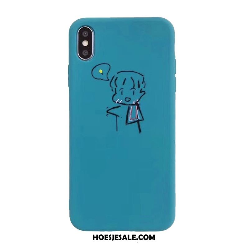 iPhone Xs Hoesje Trendy Merk Blauw Mobiele Telefoon Lovers Zacht Sale