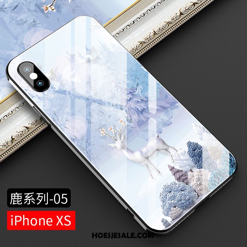 iPhone Xs Hoesje Trendy Merk Blauw Mooie High End Anti-fall Korting