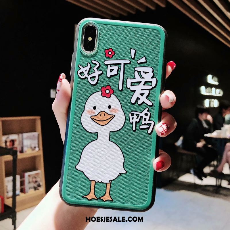 iPhone Xs Max Hoesje Anti-fall Groen Lovers Siliconen Mobiele Telefoon Sale