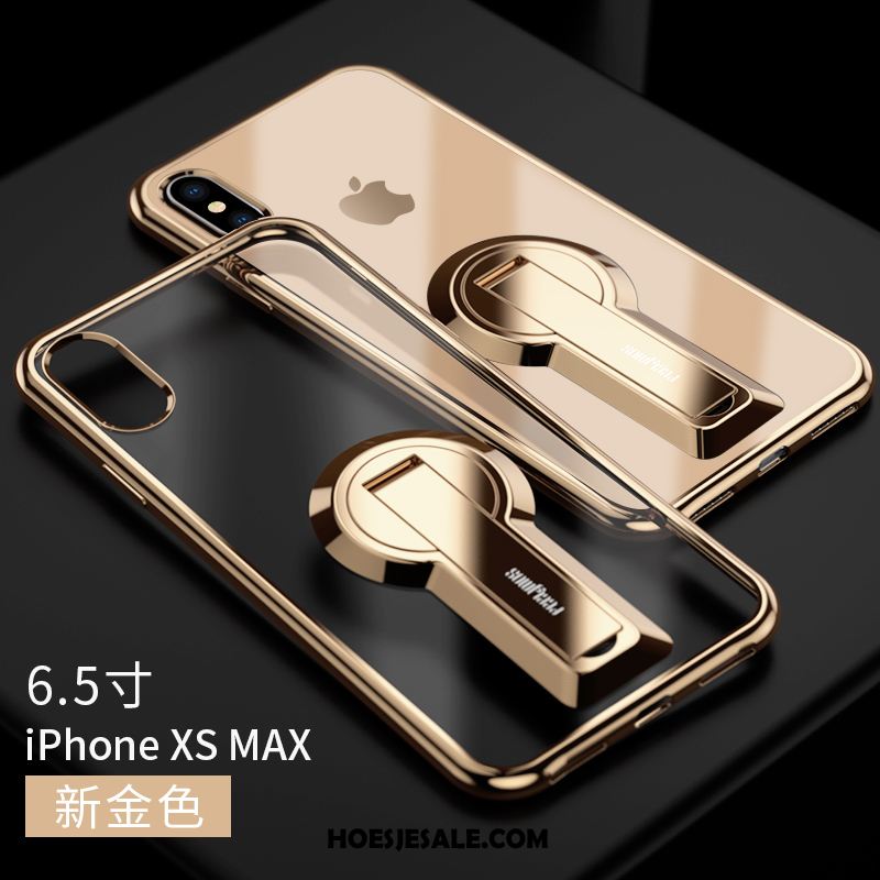 iPhone Xs Max Hoesje Anti-fall Zacht Siliconen Goud Scheppend Winkel