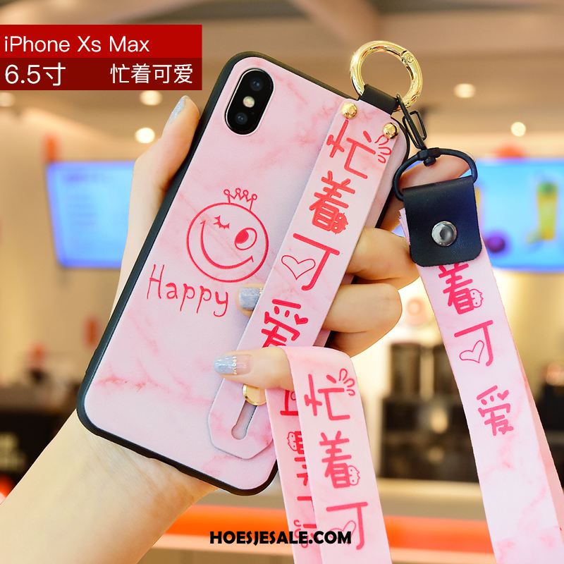 iPhone Xs Max Hoesje Bloemen Anti-fall Hanger Mooie Siliconen Kopen