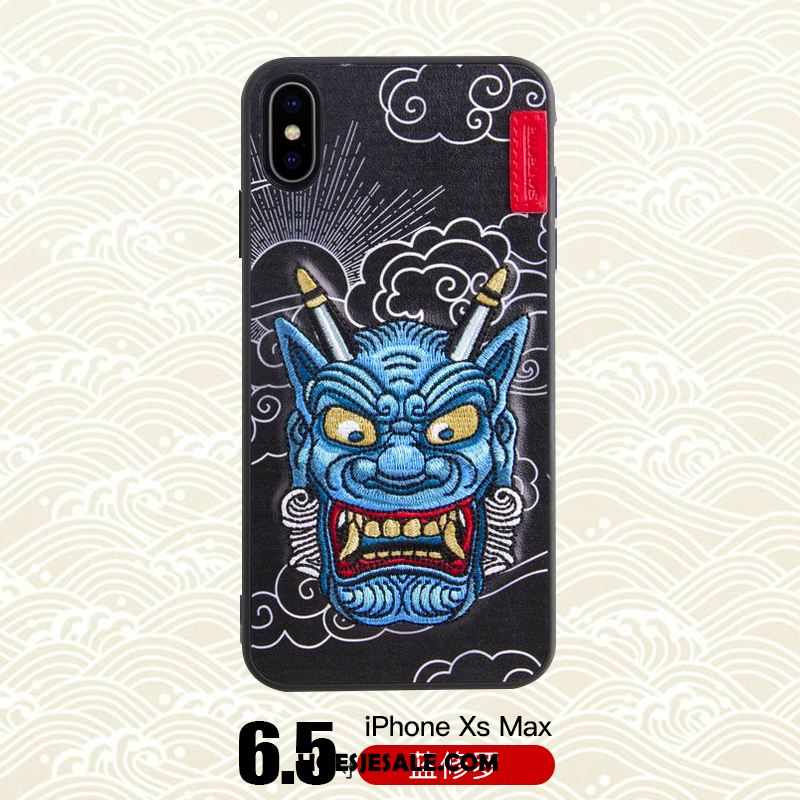 iPhone Xs Max Hoesje Draak Mobiele Telefoon Trendy Merk Tijger Blauw Sale