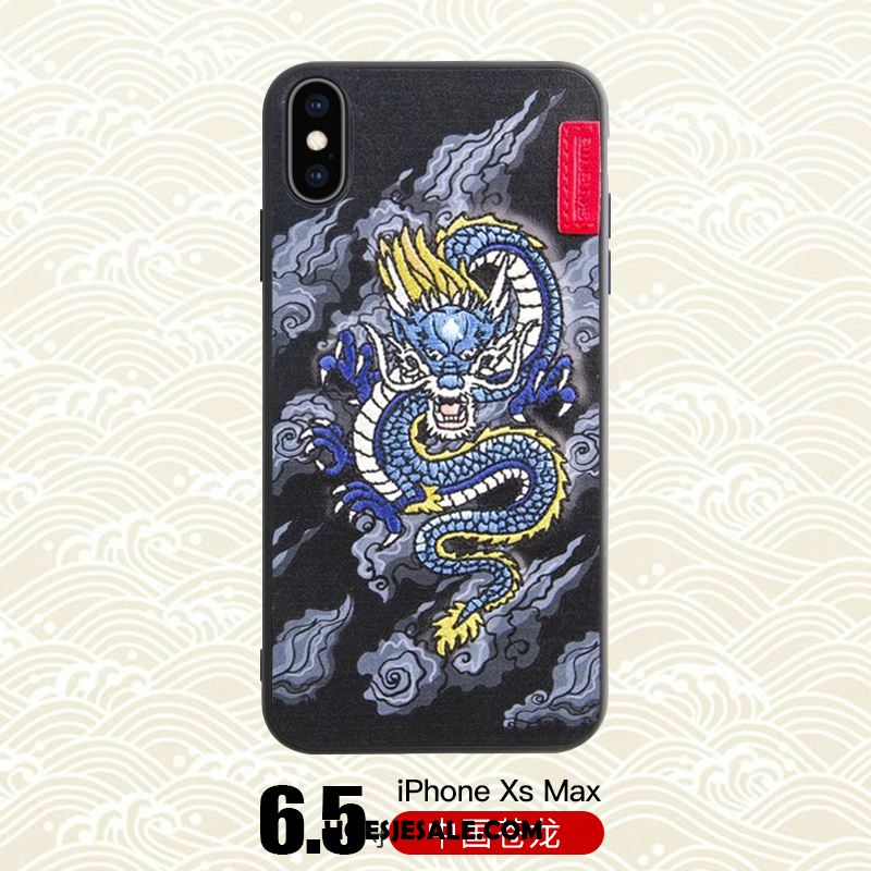 iPhone Xs Max Hoesje Draak Mobiele Telefoon Trendy Merk Tijger Blauw Sale