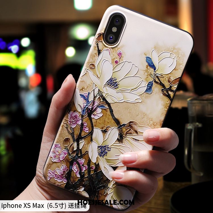 iPhone Xs Max Hoesje Hoes Siliconen Trendy Merk Mobiele Telefoon Reliëf Sale