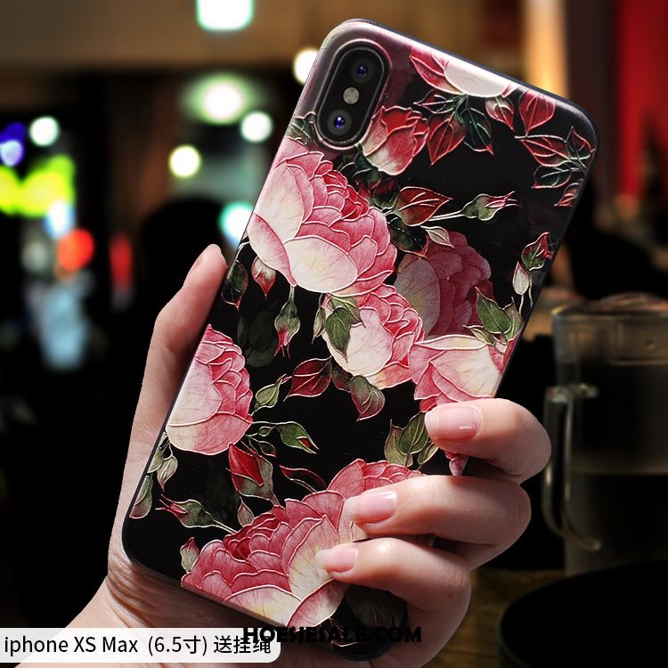 iPhone Xs Max Hoesje Hoes Siliconen Trendy Merk Mobiele Telefoon Reliëf Sale