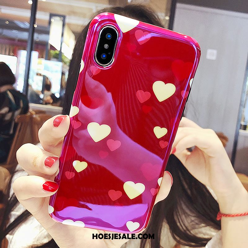 iPhone Xs Max Hoesje Mobiele Telefoon Scheppend Anti-fall Rood Lovers Online