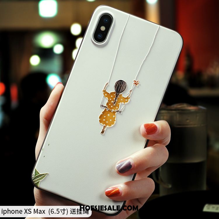 iPhone Xs Max Hoesje Mobiele Telefoon Siliconen Spotprent Eenvoudige Bescherming Goedkoop