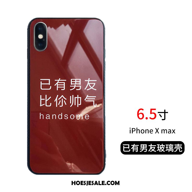 iPhone Xs Max Hoesje Mooi Glas Mobiele Telefoon Lovers Zwart Korting