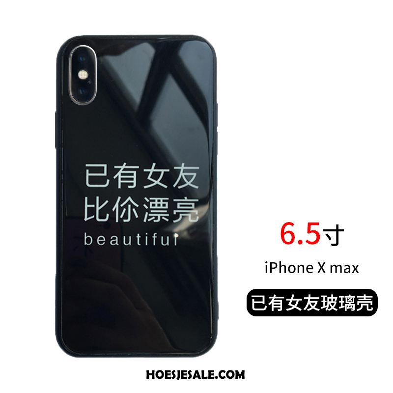 iPhone Xs Max Hoesje Mooi Glas Mobiele Telefoon Lovers Zwart Korting