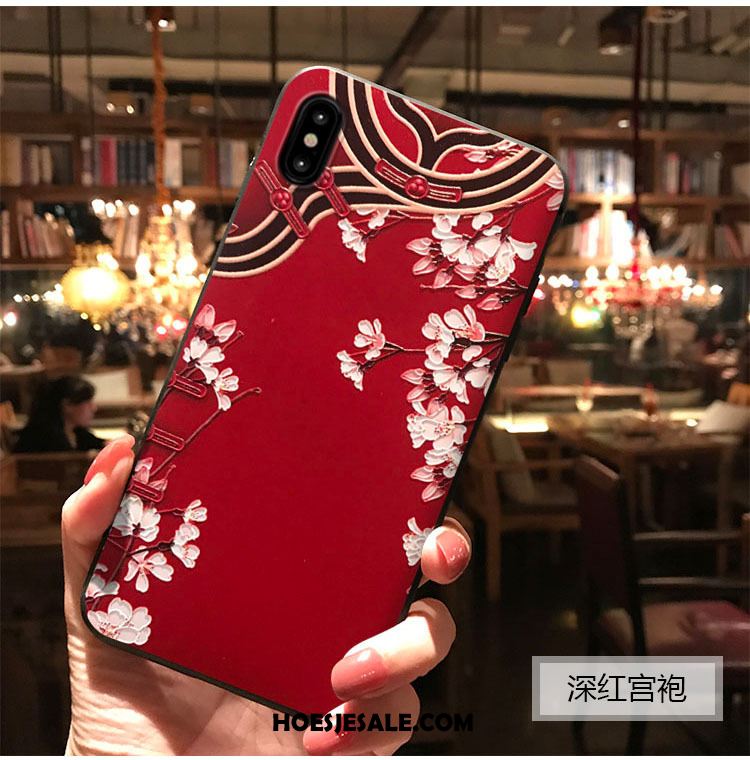 iPhone Xs Max Hoesje Paleis Mobiele Telefoon Chinese Stijl Wind Kers Korting