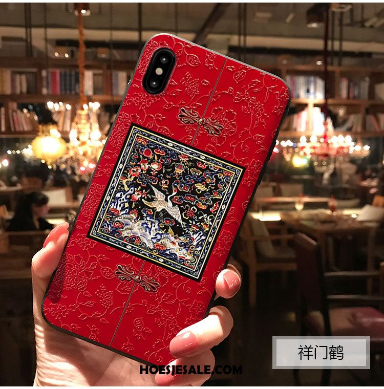 iPhone Xs Max Hoesje Paleis Mobiele Telefoon Chinese Stijl Wind Kers Korting