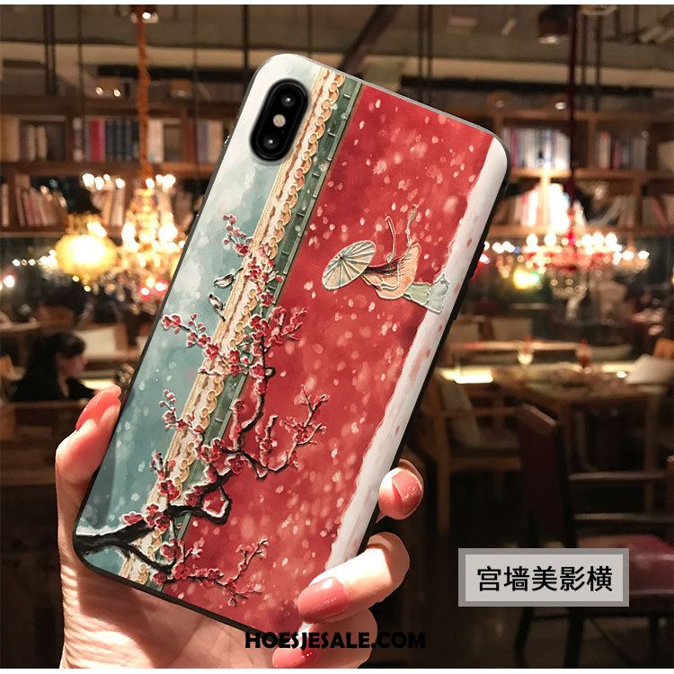 iPhone Xs Max Hoesje Paleis Mobiele Telefoon Chinese Stijl Wind Kers Korting