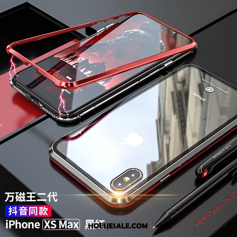 iPhone Xs Max Hoesje Purper Metaal Glas Trendy Merk Net Red Kopen