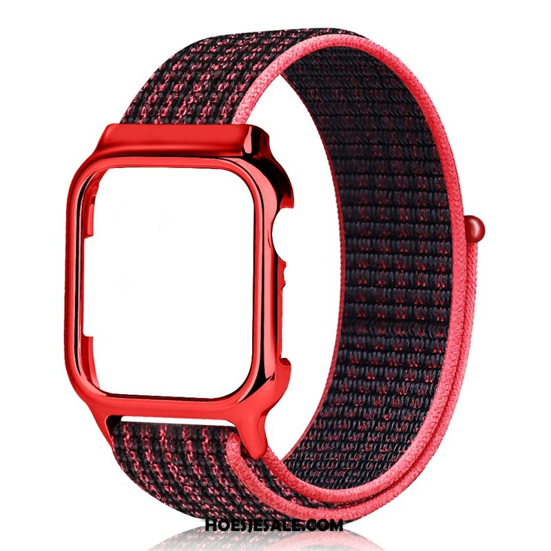 Apple Watch Series 3 Hoesje Scheppend Zwart Rood Trend Nylon Korting