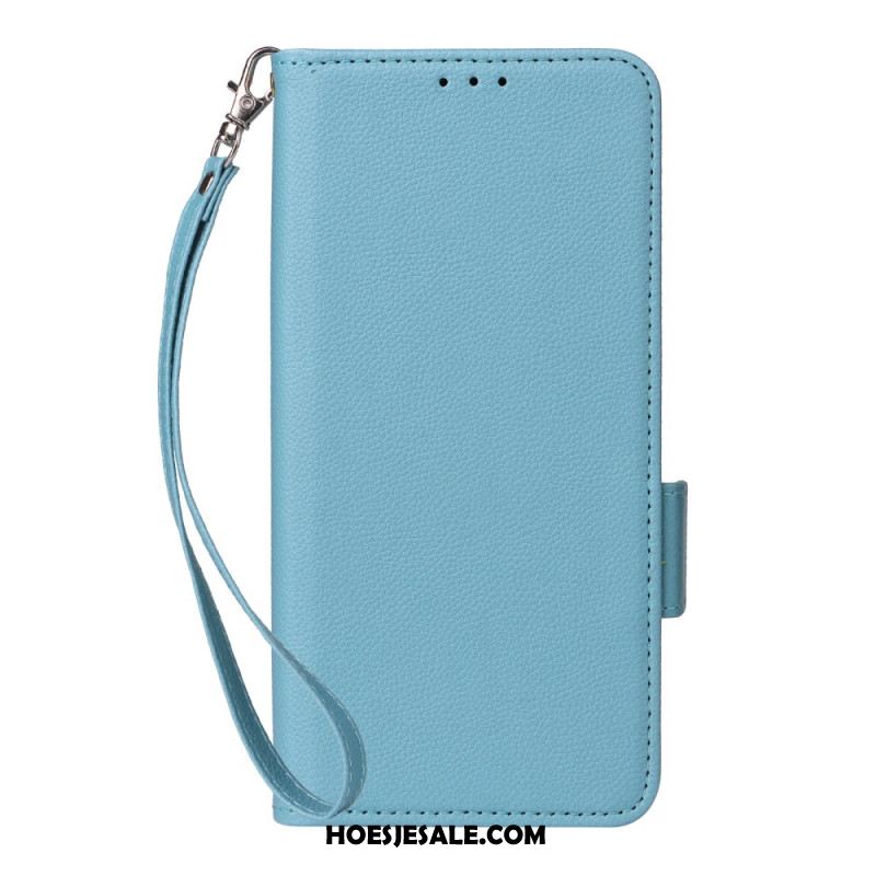 Bescherming Hoesje Oppo Reno 13 5g Lychee Kunstleren Bandje