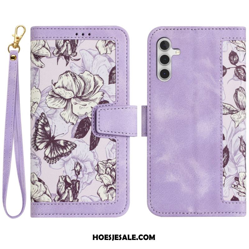 Bescherming Hoesje Samsung Galaxy S25 5g Portemonnee Met Bloemenprint