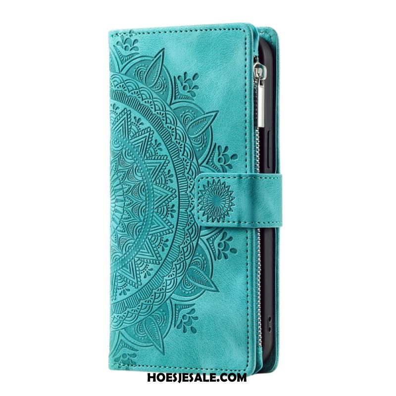 Bescherming Hoesje Samsung Galaxy S25 5g Portemonnee Met Mandala Suède-effect