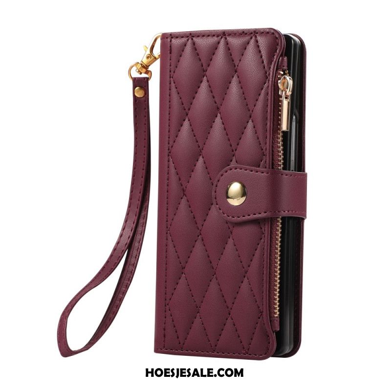 Bescherming Hoesje Samsung Galaxy Z Fold 7 Gewatteerd Met Riempje