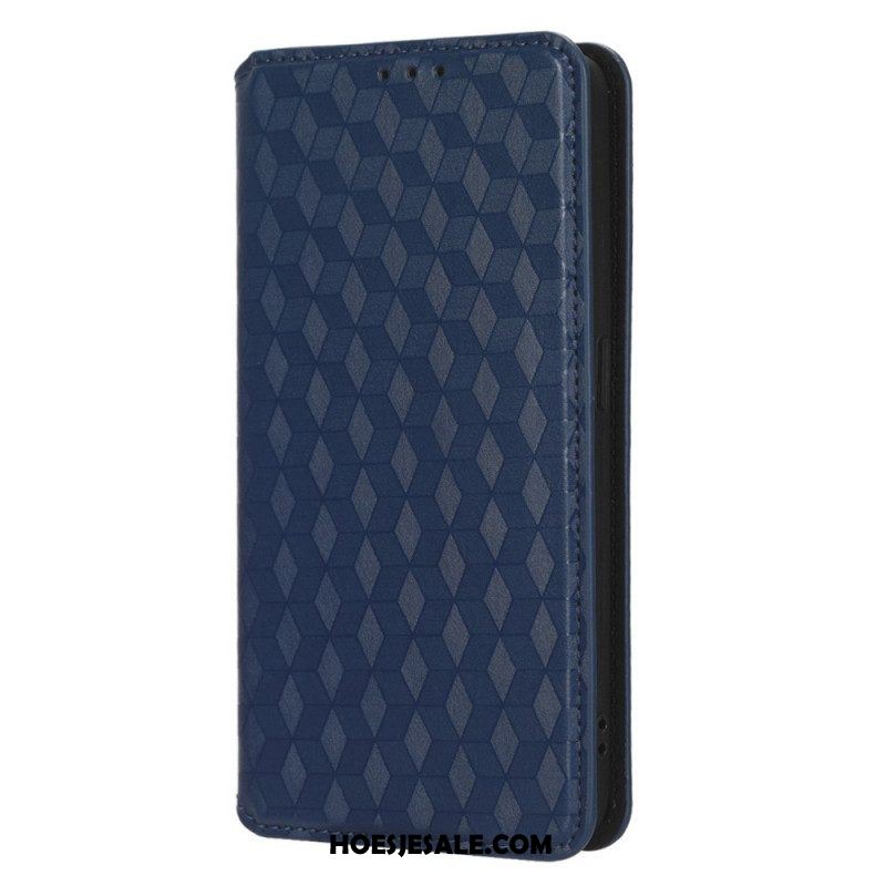 Bescherming Hoesje voor Oppo Reno 8 Folio-hoesje 3d Kubus Leereffect