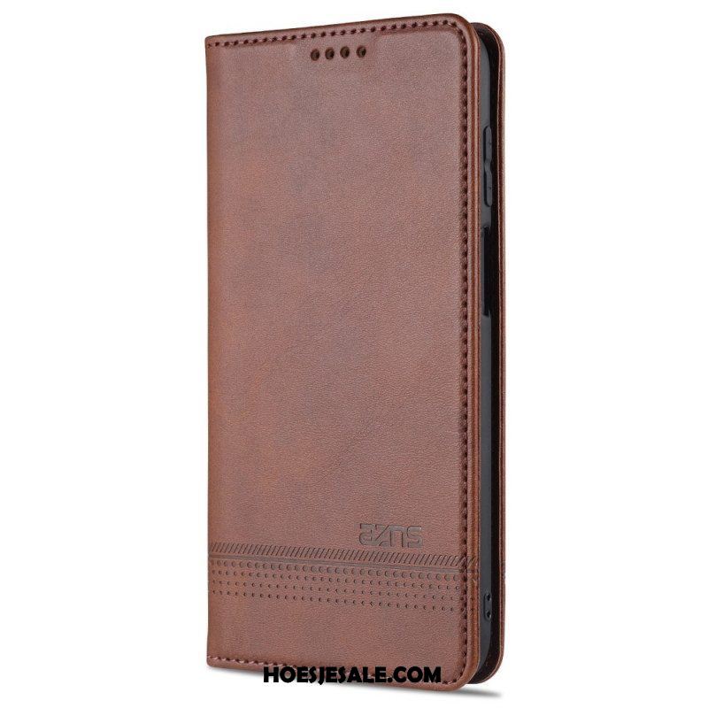 Bescherming Hoesje voor Samsung Galaxy M32 Folio-hoesje Azns Leerstyling