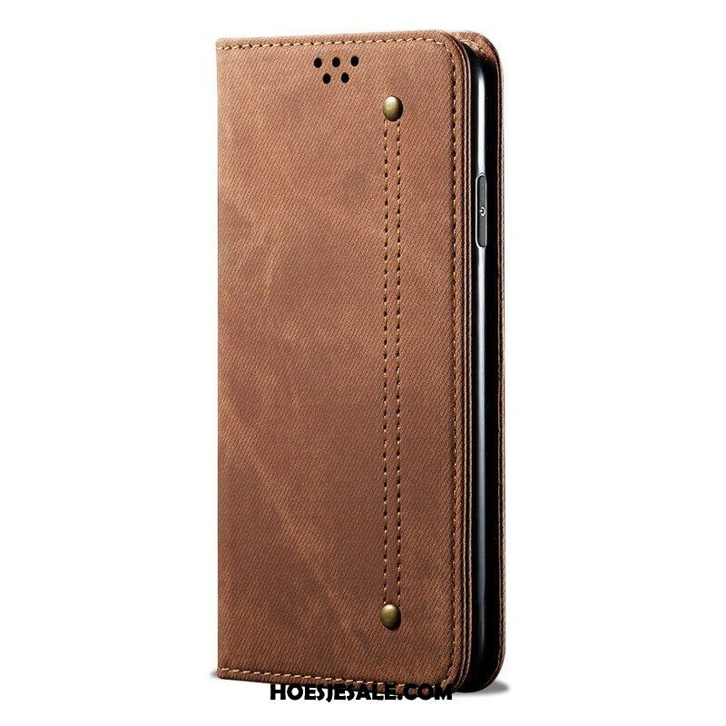 Bescherming Hoesje voor Samsung Galaxy M51 Folio-hoesje Spijkerstof