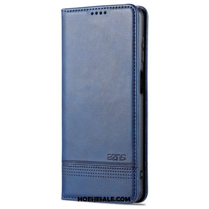 Bescherming Hoesje voor Samsung Galaxy M52 5G Folio-hoesje Azns Ledereffect