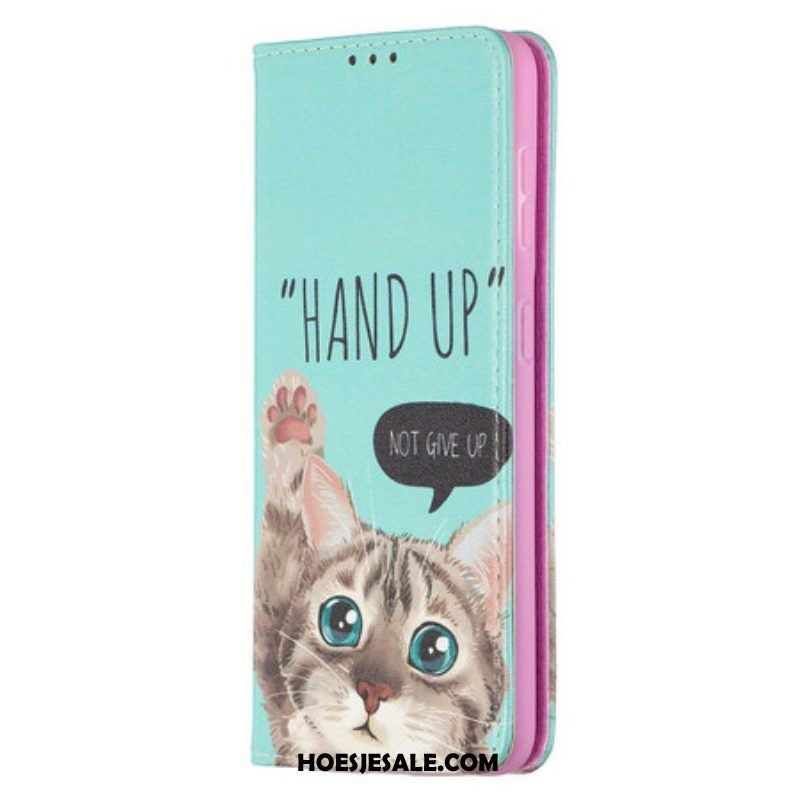 Bescherming Hoesje voor Samsung Galaxy S21 5G Folio-hoesje Hand Omhoog