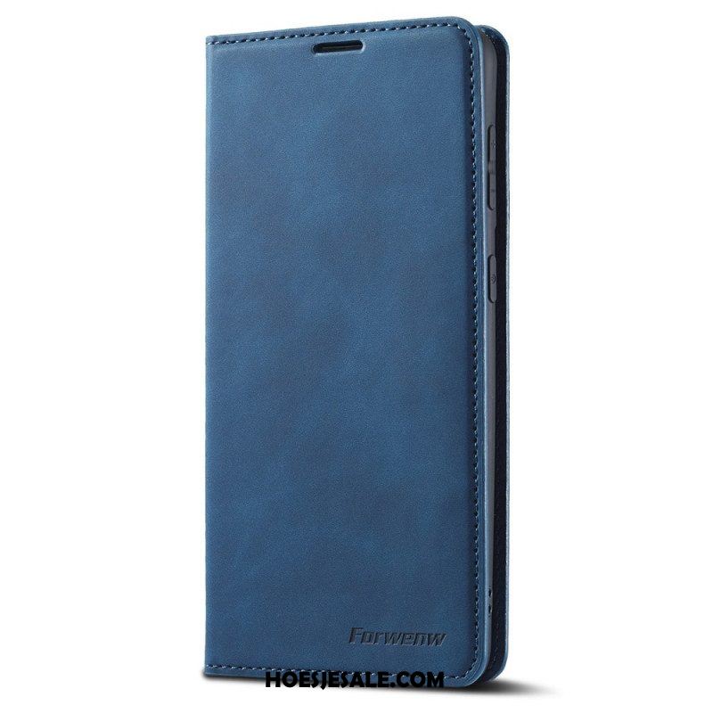 Bescherming Hoesje voor Samsung Galaxy S22 5G Folio-hoesje Forwenw Ledereffect