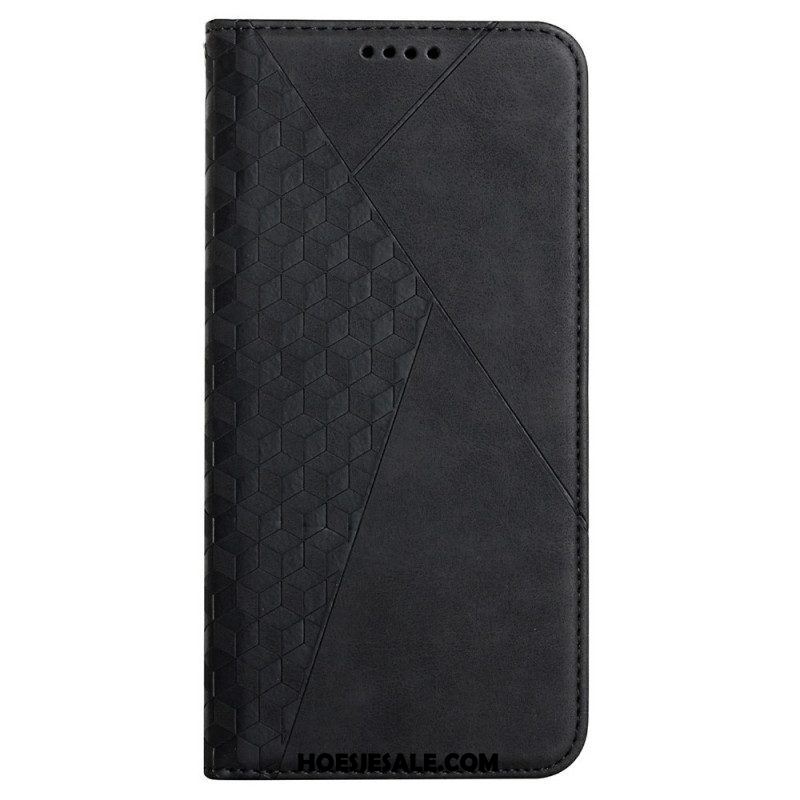 Bescherming Hoesje voor Samsung Galaxy S22 Ultra 5G Folio-hoesje Geo Leereffect