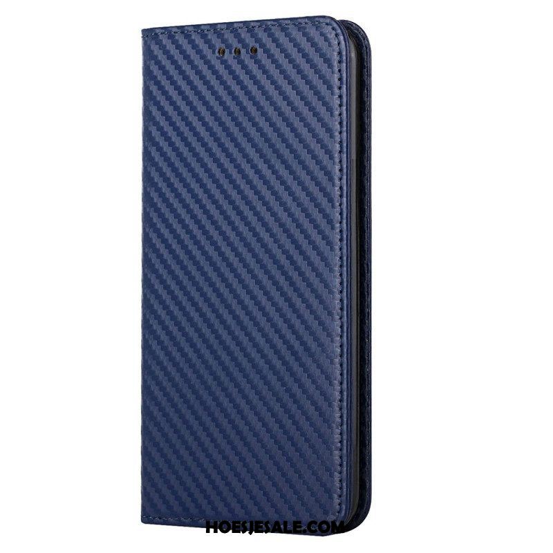 Bescherming Hoesje voor Samsung Galaxy S23 Plus 5G Met Ketting Folio-hoesje Stijl Van Koolstofvezel Met Bandjes