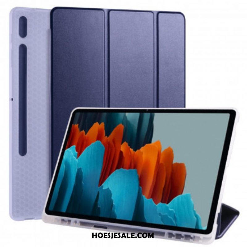 Bescherming Hoesje voor Samsung Galaxy Tab S8 Plus / Tab S7 Plus Siliconen En Kunstleer