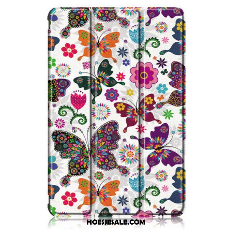 Bescherming Hoesje voor Samsung Galaxy Tab S8 / Tab S7 Verbeterde Vlinders En Bloemen