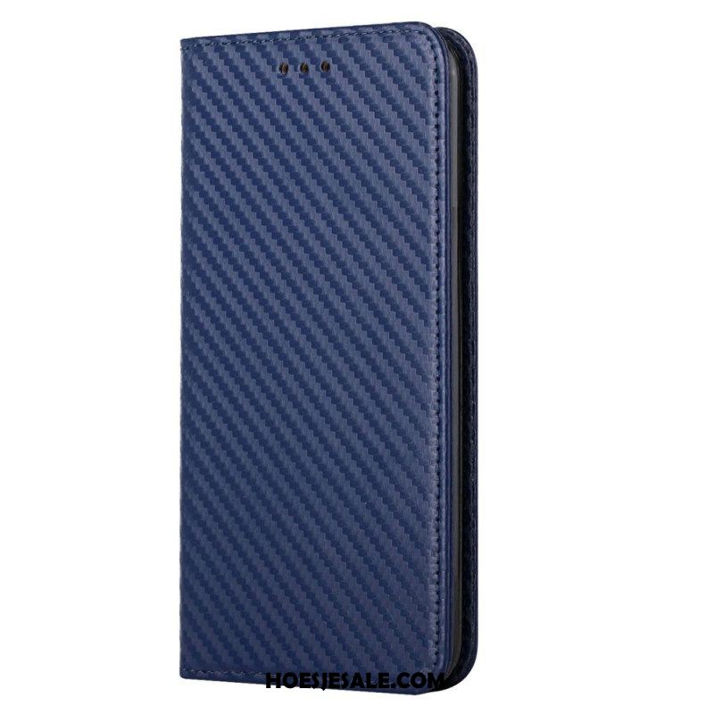 Bescherming Hoesje voor Xiaomi 12T / 12T Pro Folio-hoesje Koolstofvezel Met Koord