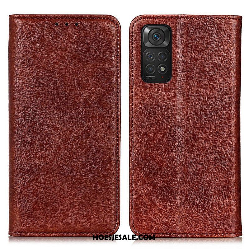 Bescherming Hoesje voor Xiaomi Redmi Note 11 / 11S Folio-hoesje Leer Textuur