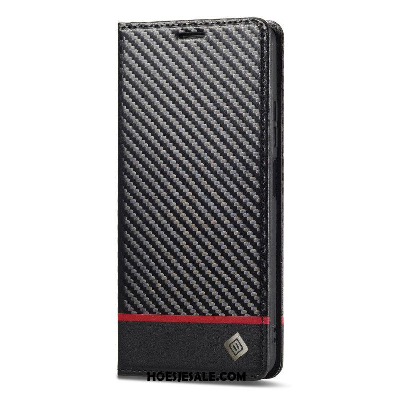 Bescherming Hoesje voor Xiaomi Redmi Note 12 5G Folio-hoesje Koolstofvezel Lc.imeeke