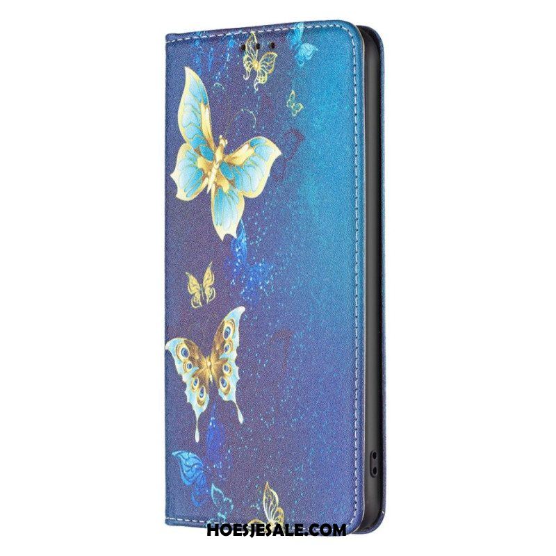 Bescherming Hoesje voor iPhone 14 Pro Folio-hoesje Vlinders