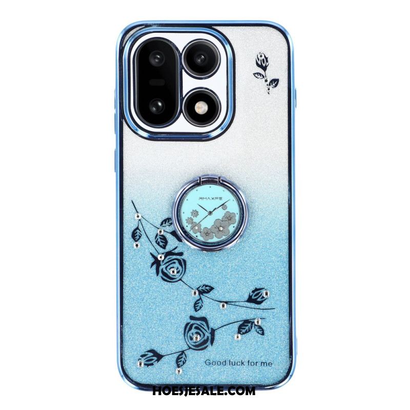 Case Hoesje Oneplus 15 Telefoonhoesje Ringhouder En Glitterbloemenpatroon