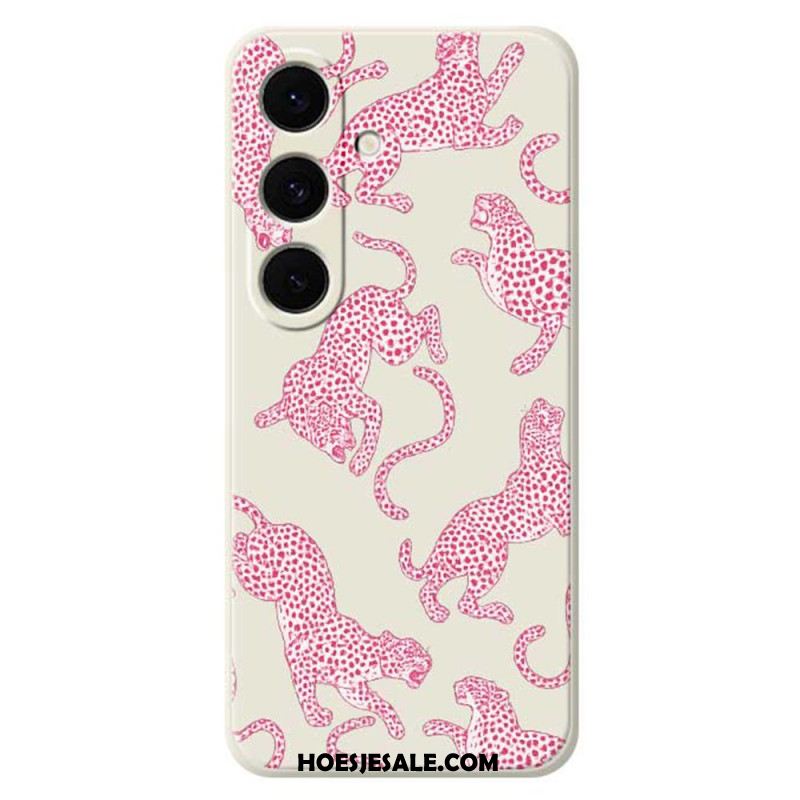 Case Hoesje Samsung Galaxy S25 Fe Telefoonhoesje Roze Luipaardprint Siliconen