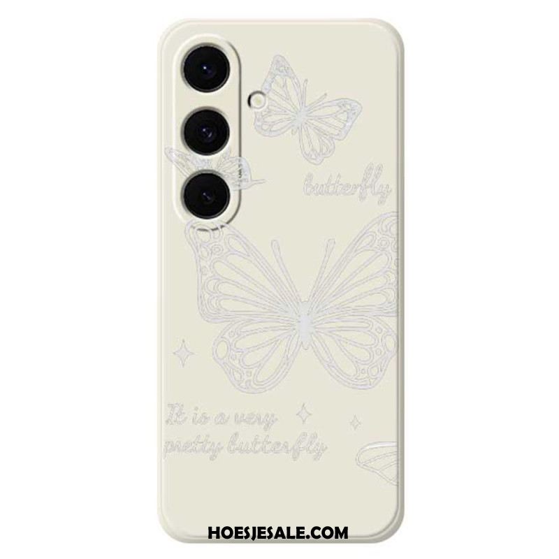 Case Hoesje Samsung Galaxy S25 Fe Telefoonhoesje Siliconen Met Witte Vlinder