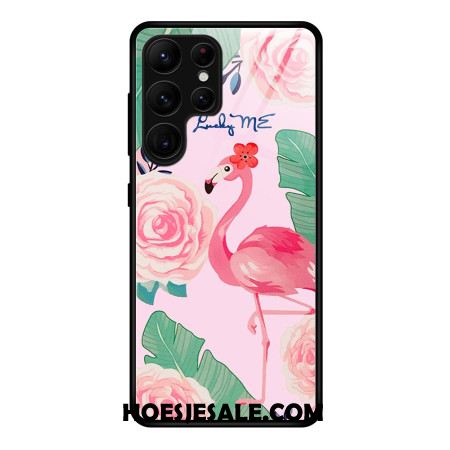 Case Hoesje Samsung Galaxy S25 Ultra 5g Telefoonhoesje Flamingo Van Gehard Glas