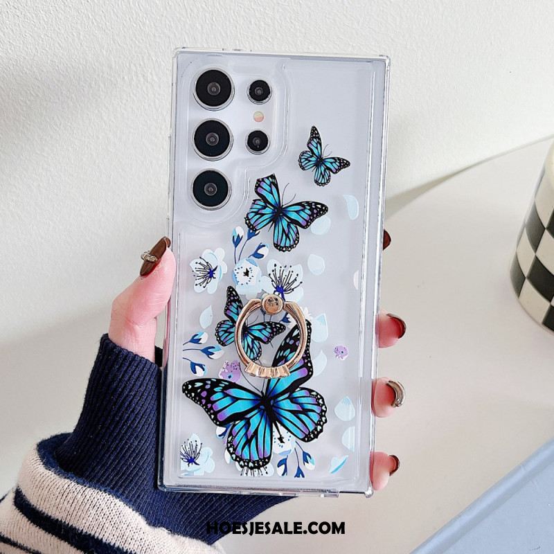 Case Hoesje Samsung Galaxy S25 Ultra 5g Telefoonhoesje Ringhouder Met Patroon