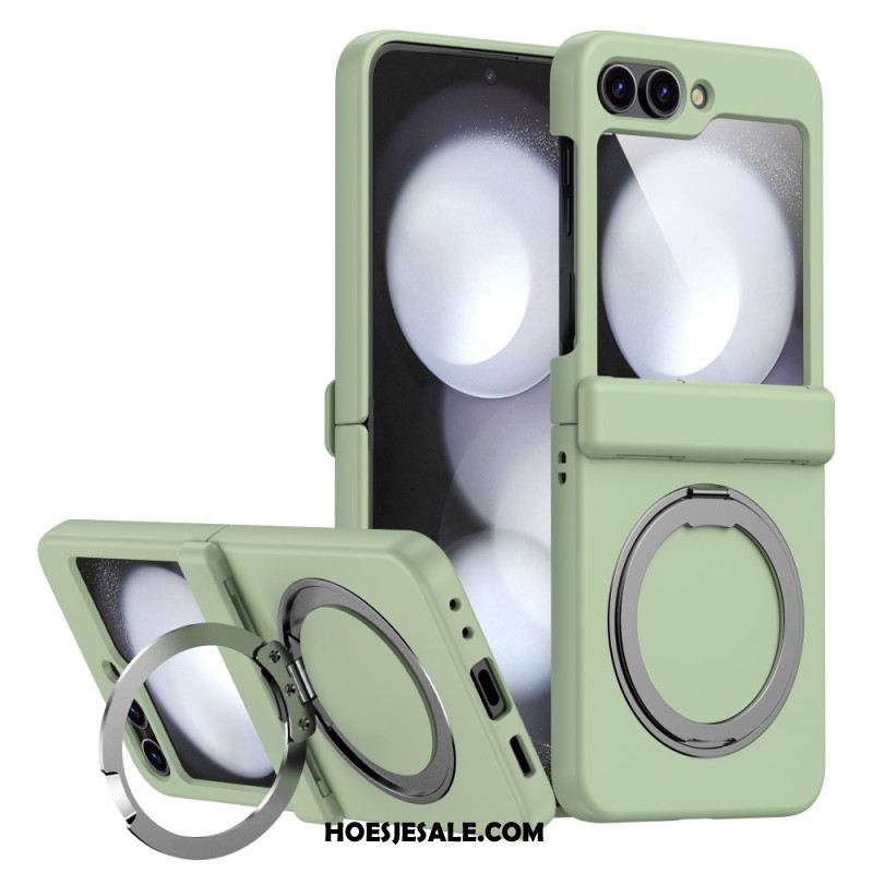 Case Hoesje Samsung Galaxy Z Flip 7 Telefoonhoesje Magnetische Standaard Met Metaaleffect