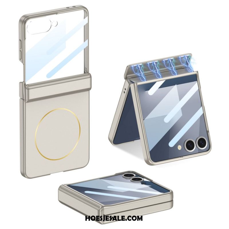 Case Hoesje Samsung Galaxy Z Flip 7 Telefoonhoesje Met Magnetische Bevestiging Scharnierbeschermer En Gkk-logo