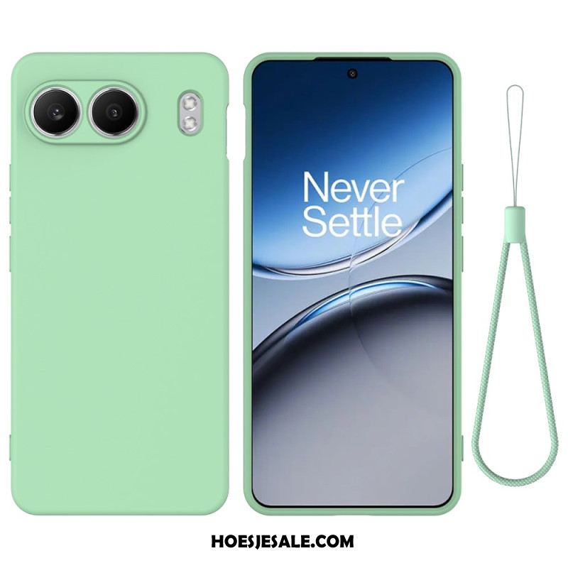 Cover Hoesje Oneplus Nord 4 Telefoonhoesje Vloeibare Siliconen Met Bandje