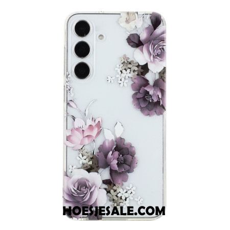 Cover Hoesje Samsung Galaxy A17 4g / 5g Telefoonhoesje Paars Pioenrozen